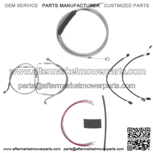 Stainless Cable & Brake Line Cmpt Kit 18" Apes 2014-2016 Harley Road King No ABS (For: Harley-Davidson)