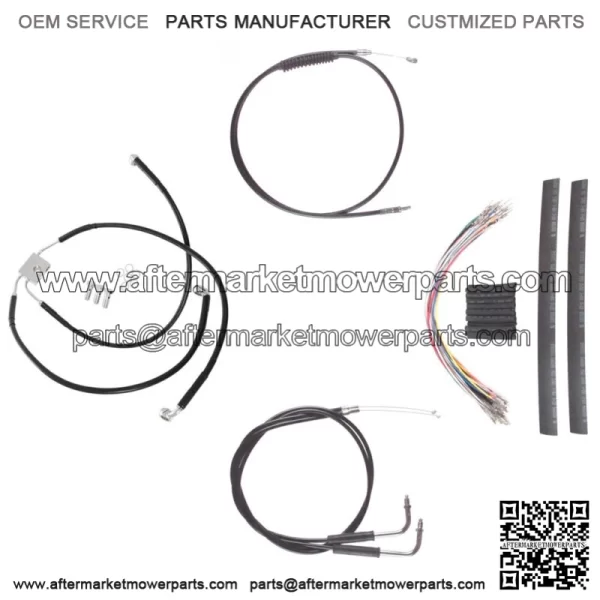 Black +4" Cable & Brake Line Cmpt DD Kit 2012-2017 Harley-Davidson Dyna w/ABS (For: Harley-Davidson)