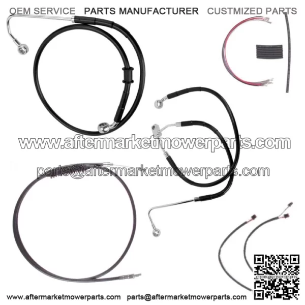 Black Cable & Brake Line Mstr Kit 20" Apes 2016-2017 Harley Softail w/ABS (For: Harley-Davidson)