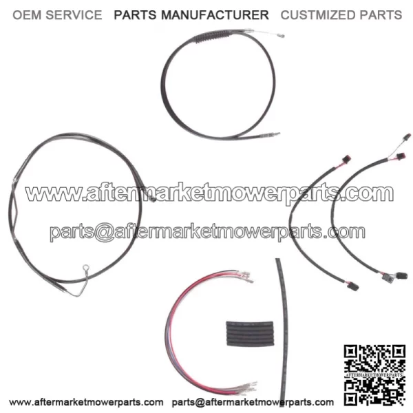 Black Cable & Brake Line Cmpt Kit 12" Apes 2014-2016 Harley Road King w/ABS (For: Harley-Davidson)