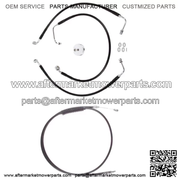 Black Cable & Brake Line Bsc Kit 20" Apes 2018-2019 Harley Softail Fat Bob NoABS (For: Harley-Davidson)