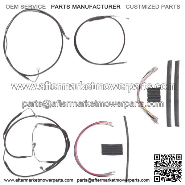 Black +8" Cable Brake Line Mstr Kit 2008-2013 Harley-Davidson Touring w/ABS (For: Harley-Davidson)