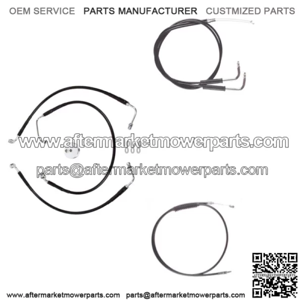 Black +10" Cable & Brake Line Bsc DD Kit 2002-2008 Harley Sportster Roadster (For: Harley-Davidson)