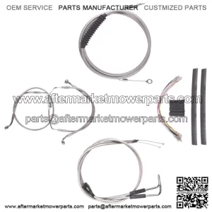 Stainless +14" Cable Brake Line CKit 1996-2001 Harley Touring w/Carb w/Cruise (For: Harley-Davidson)