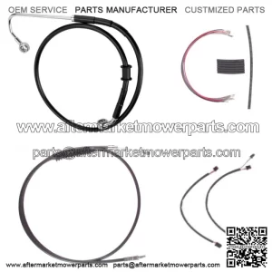 Black +4" Cable & Brake Line Cmpt Kit 2016-2017 Harley-Davidson Softail w/ABS (For: Harley-Davidson)
