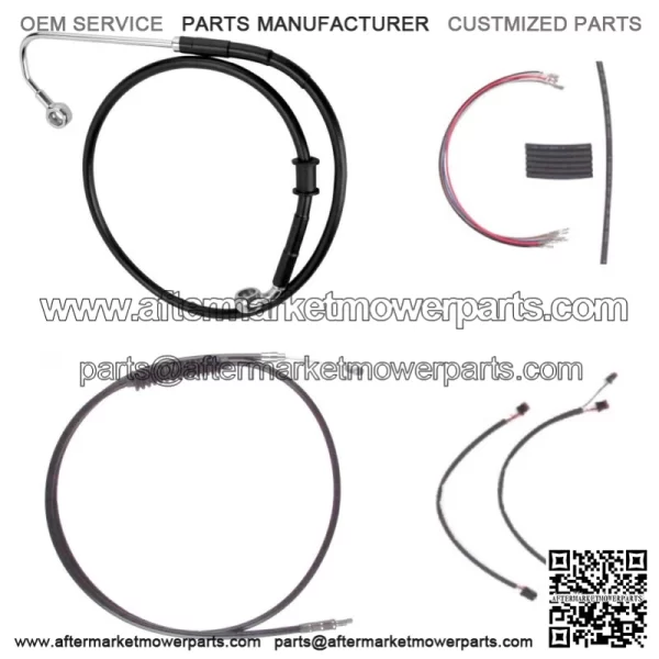 Black +4" Cable & Brake Line Cmpt Kit 2016-2017 Harley-Davidson Softail w/ABS (For: Harley-Davidson)