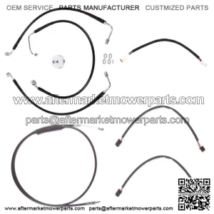 Black +8" Cable & Brake Line Cmpt Kit 2018-2019 Harley Softail Fat Bob No ABS (For: Harley-Davidson)