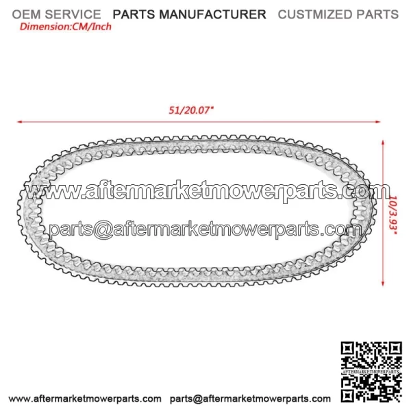 Drive Belt For Polaris 3211177 Snowmobile Rush Pro S X Switchback Titan 800 E (For: Polaris) - Image 2
