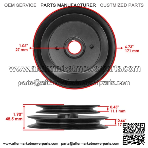 Deck Double Pulley For Gravely 991081 991097 991104 991117 991121 991124 991126 - Image 2
