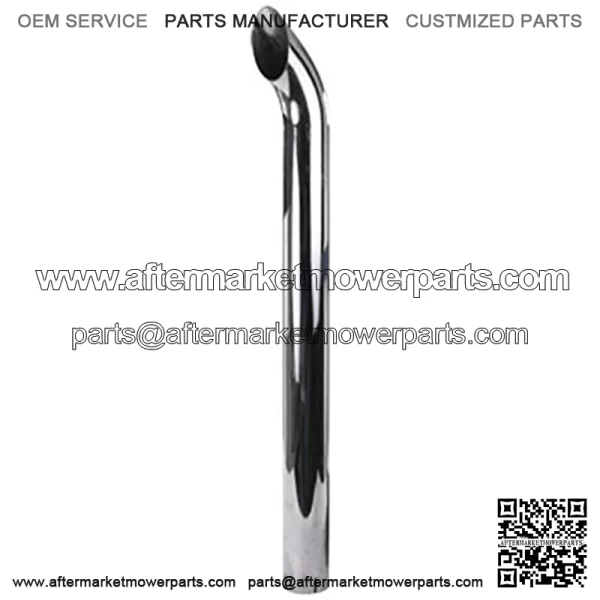 48" Curved Chrome Exhaust Pipe Stack Slotted 3-3/4" ID Fits John Deere ZNL89375C