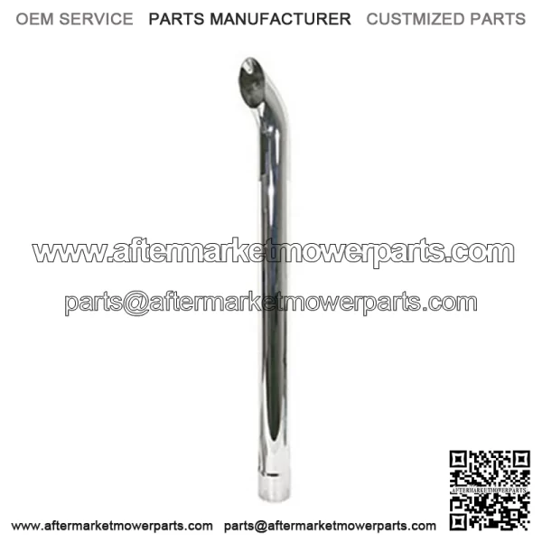 48" Chrome Exhaust Stack Curved 3-1/2" ID Fits John Deere