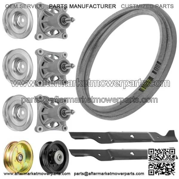 Spindle Blade & Pulley Belt for Husqvarna 461ZX PP46SZ 539112196 532174356 46"