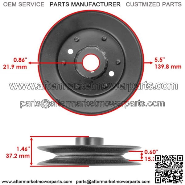 Deck Spindle w/ Pulley Blade for Bad Boy ZT Avenger 54" 2020-2024 / 033-4890-00 - Image 4