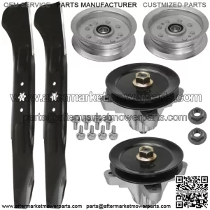 Deck Spindle Pulleys & Blade For Troy-Bilt Bronco 46X 46T 46K Horse XP TB 46 46"