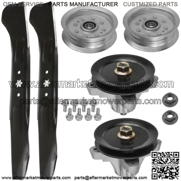 Deck Spindle Pulleys & Blade For Troy-Bilt Bronco 46X 46T 46K Horse XP TB 46 46"