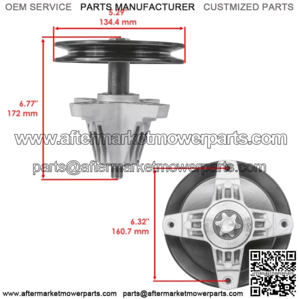 Deck Spindle Pulleys & Blade For Troy-Bilt Bronco 46X 46T 46K Horse XP TB 46 46" - Image 2