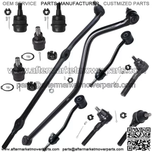 Front 11pc Suspension Kit for 1997-2006 Jeep Wrangler TJ, 4 Ball Joints 3 Tie Rods 2 Sway Bars 1 Drag Link 1 Track Bar 1998 1999 2000 2001 2002 2003 2004 2005 Replacement