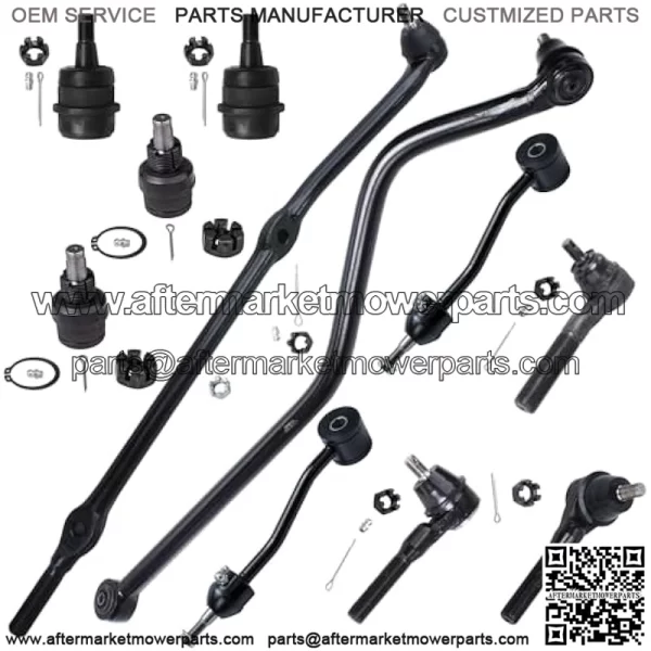 Front 11pc Suspension Kit for 1997-2006 Jeep Wrangler TJ, 4 Ball Joints 3 Tie Rods 2 Sway Bars 1 Drag Link 1 Track Bar 1998 1999 2000 2001 2002 2003 2004 2005 Replacement - Image 2