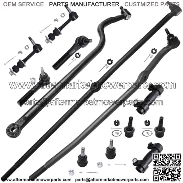 4WD Front 13pc Suspension Kit for 2000 2001 2002 Dodge Ram 2500 3500, 4 Upper & Lower Ball Joints, 4 Inner & Outer Tie Rods, 2 Sway Bars, 2 Adjusting Sleeves, 1 Track Bar, Replacement - Image 2