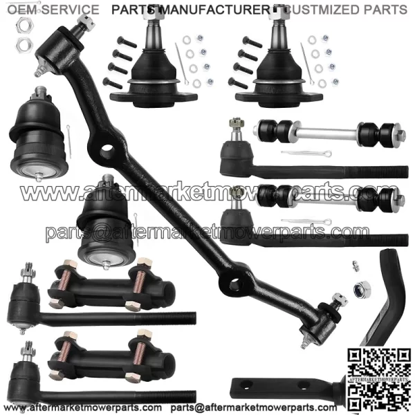14pcs RWD Front Suspension Kit Idler Arm Inner Outer Tie Rod End Adjusting Sleeve Sway Bar Link Ball Joint Drag Link Fit 1996-2003 For Chevy S10 1996-2001 For GMC Jimmy 1996-2003 Sonoma