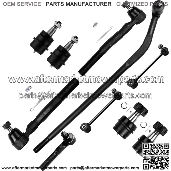 Suspension Assembly Front Inner And Outer Tie Rod Ends Front Upper And Lower Ball Joints Rear Sway Bar Links Drag Link for Jeep Wrangler 10pcs