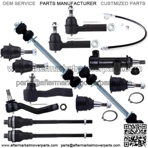13pcs Suspension Kit Ball Joint Tie Rod Ends Parts Control Arms Pitman Arm-4 Groove Spline fit 2001-2010 for GMC Sierra 2500 HD 1999-2007 for Chevy Silverado 1500 4WD 4x4