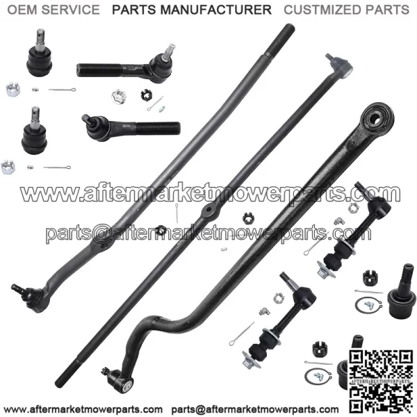 4WD Front 11pc Suspension Kit for 2000 2001 2002 Dodge Ram 2500 3500, 4 Upper & Lower Ball Joints, 4 Inner & Outer Tie Rods, 2 Sway Bar Links, 1 Track Bar, Replacement