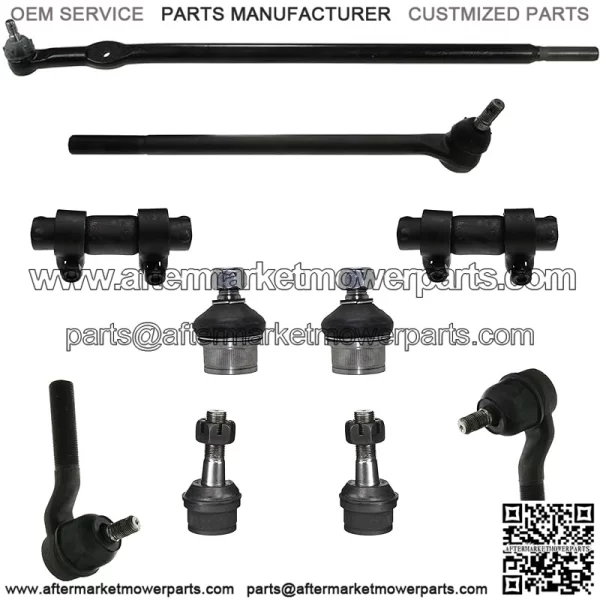 10 Pc Front Suspension Kit Drag Link For Ford F-250 1985 4WD/ F-250 1986-1994 4WD, Inner & Outer Tie Rod Ends, Adjusting Sleeves and Upper & Lower Ball Joints