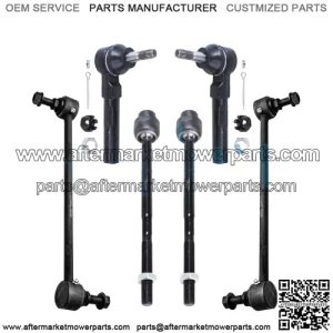 Front Inner & Outer Tie Rod Ends + Sway Bar End Links for Malibu G6 Aura