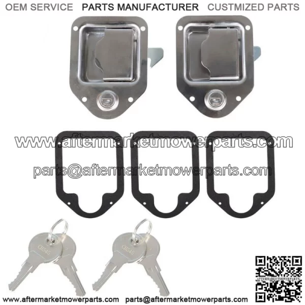 2 Toolbox Lock Stainless Door Key Latch Paddle Handle RV Trailer 4-3/8" 3-1/4"