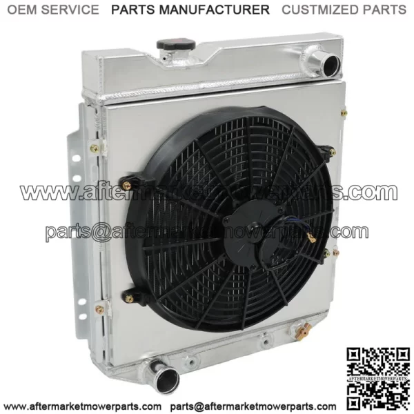Aluminum Radiator 3 Row+Shroud Fan Relay For Ford 1960-65 Falcon/1965-66 Mustang - Image 3