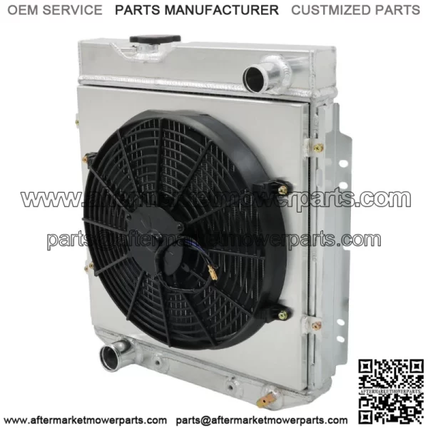 Aluminum Radiator 3 Row+Shroud Fan Relay For Ford 1960-65 Falcon/1965-66 Mustang - Image 4