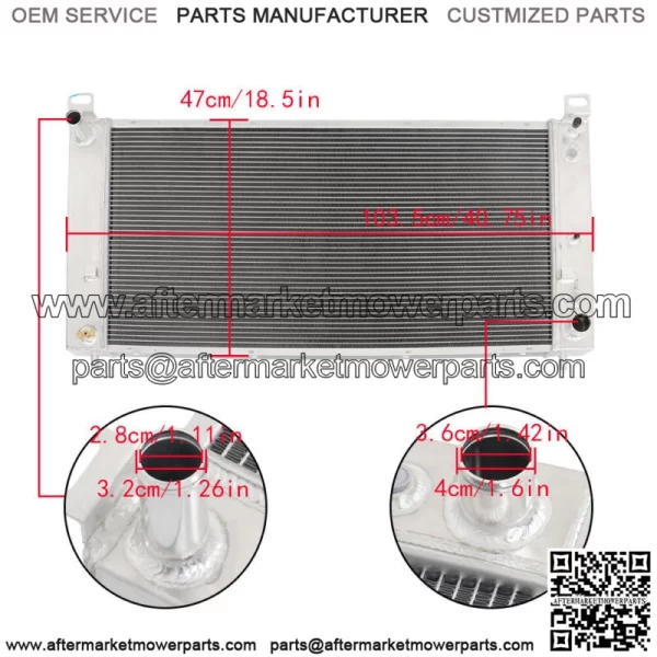 For Chevy Silverado 1500 2500 Tahoe GMC Sierra Yukon 34'' 3Row Aluminum Radiator - Image 2