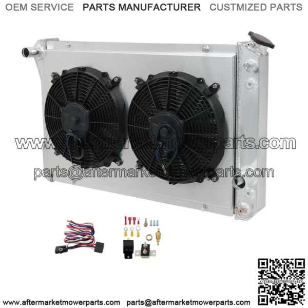 3 Row Radiator+Shroud Fan+Thermostat Kit For 82-92 Chevy Camaro Pontiac Firebird