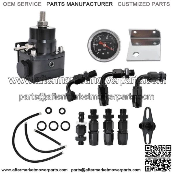 Adjustable Fuel Pressure Regulator Kit 100psi Guage AN6 Fitting Black Universal