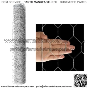 72"x150' Galvanized Poultry Net Metal Mesh Fencing Chicken Wire 2" Holes Rustic