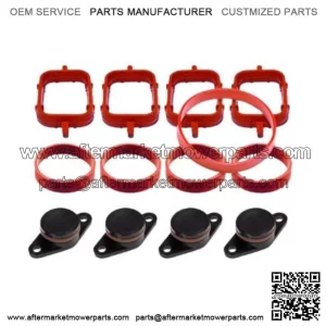 BMW Diesel Engine Vortex Swirl Flap Repair Kit 22MM 4PCS with Leather Ring #Black