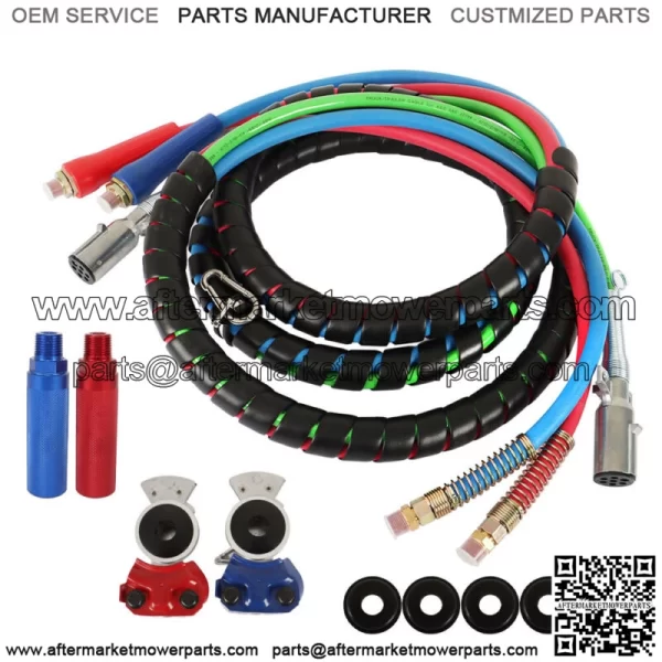 15' 3-in-1 Wrap Set Air Line Hose Assemblies For Semi Truck Tractor Trailer