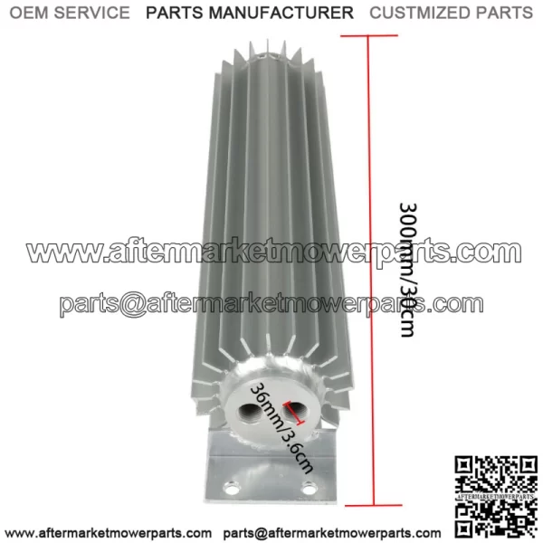 12" Dual Pass Aluminum Finned Transmission Oil Cooler w/ 1/4" NPT fittings - Image 3