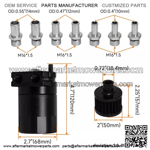 05010 Engine Oil Breather with Air Filter # Black - Image 4