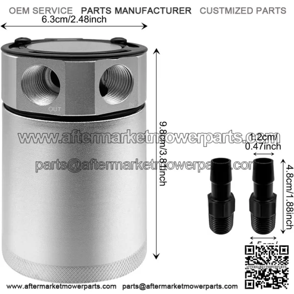 05018 Oil Breather Pot # Silver - Image 2