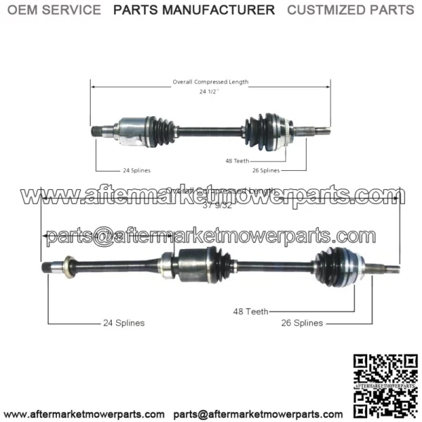 Pair Set of 2 Front CV Axle Shafts For Toyota RAV4 FWD 2001-05 with ABS (For: Toyota)
