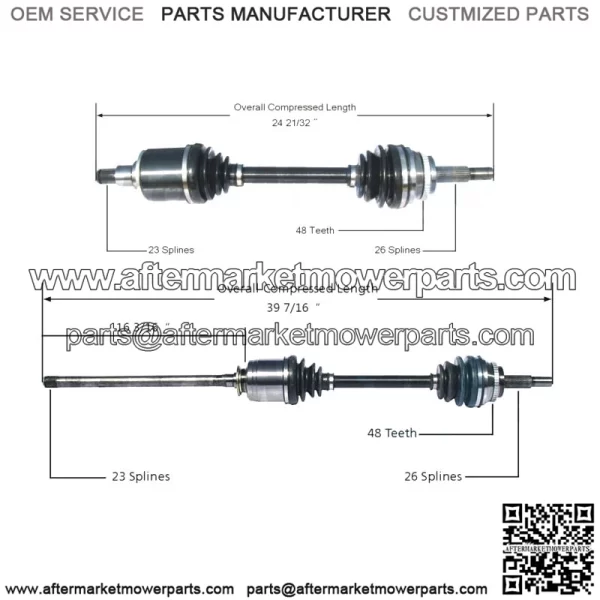 Pair Set of 2 Front CV Axle Shafts For Toyota Highlander AWD 2001-2007 (For: Toyota)