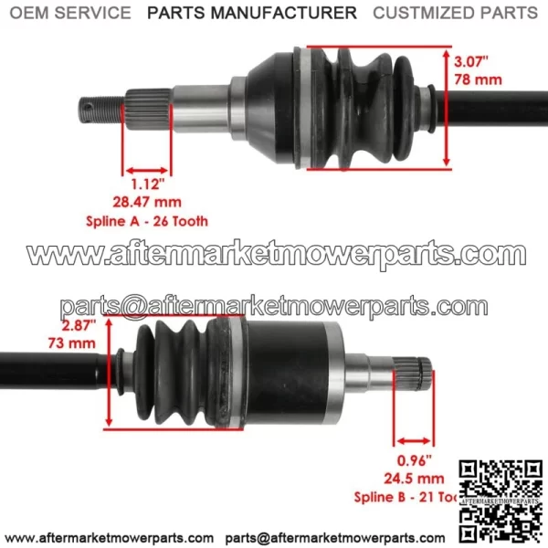 Front Right And Left CV Joint Axles for Can-Am Commander 1000 4X4 2011-2012 - Image 3