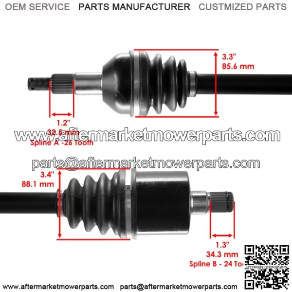 Rear Left Complete CV Joint Axle for Can-Am Commander 1000 4X4 2013-2015 - Image 3
