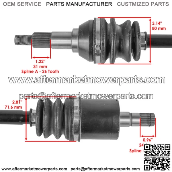 Front Left Complete CV Joint Axle for Canam 705401115, 705401943 - Image 3