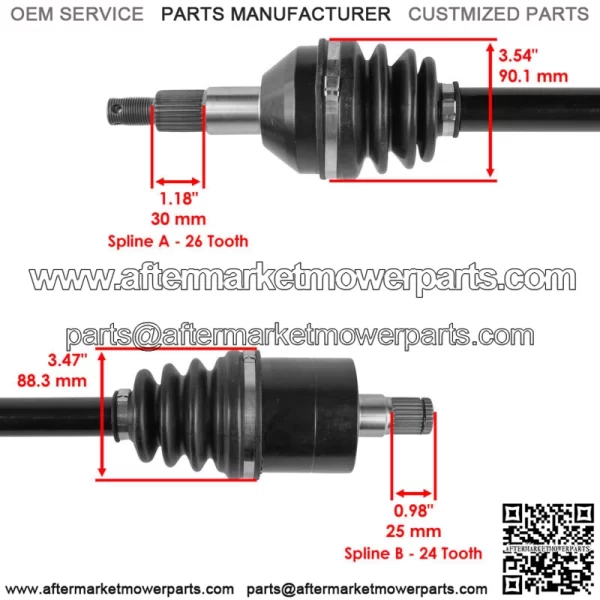 Rear Left Complete CV Joint Axle for Can-Am Outlander 650 4X4 EFI 2008-12 2017 - Image 3
