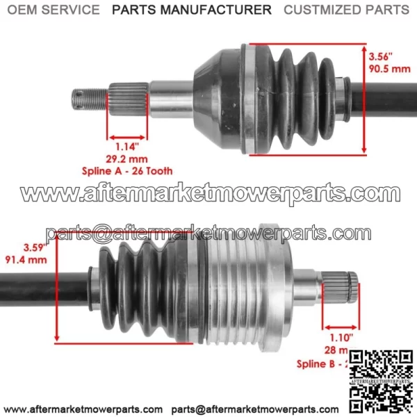 Rear Right And Left CV Joint Axles for Can-Am Maverick Max 1000R 4X4 2014 2015 - Image 3