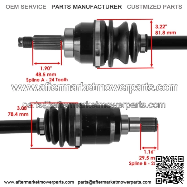 Front Left & Right Axles for Honda Pioneer 500 44350-HL5-A41 / 44250-HL5-A41 - Image 3