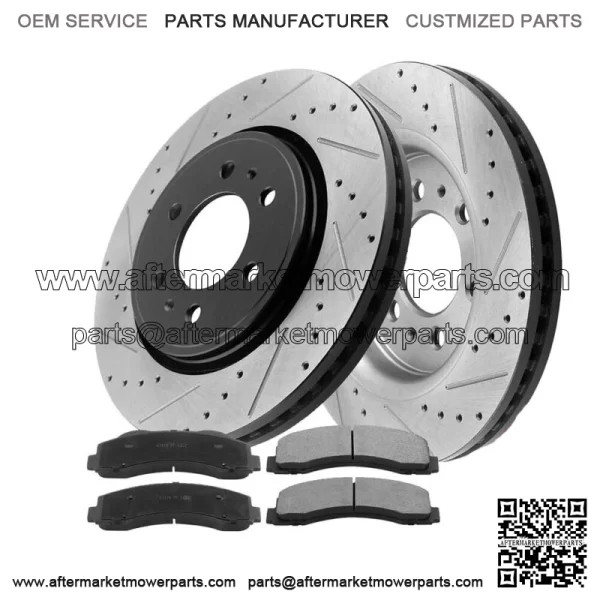 Front Drilled Rotors Ceramic Pads for 2010-2020 Ford F150 Expedition Navigator (For: Ford F-150)